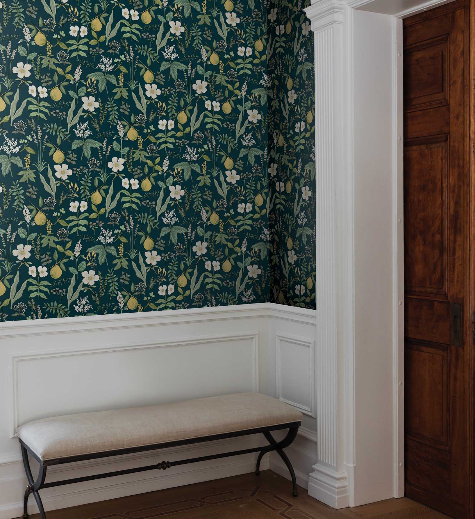 Herb Garden Peel & Stick Wallpaper - Navy